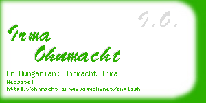 irma ohnmacht business card